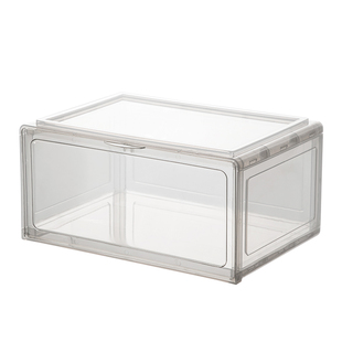 硬塑料鞋盒式鞋柜篮球鞋收纳盒透明单个鞋子存放盒收藏柜鞋架鞋箱