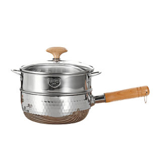 雪平锅无涂层小奶锅一人食小锅316不锈钢家用宝宝泡面锅汤锅煮面