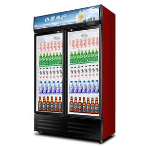 白雪尚品展示柜冷藏保鲜柜风冷饮料冰箱双开门冰柜商用立式冷饮柜