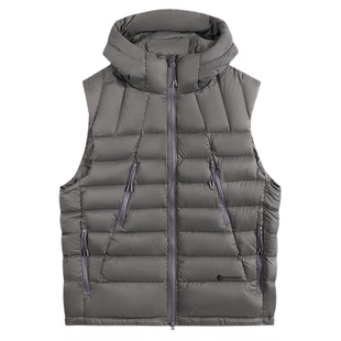 ATRY撞色拉链排骨羽绒服男款秋冬保暖马甲户外便携抗寒连帽外套女