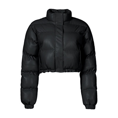 abmy复古PU皮棉服加厚保暖面包服