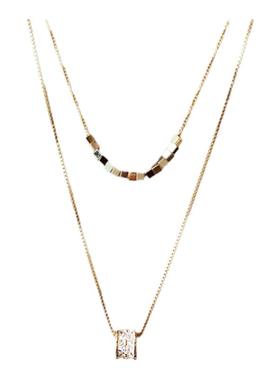 古里雅双层叠戴小蛮腰项链高级感