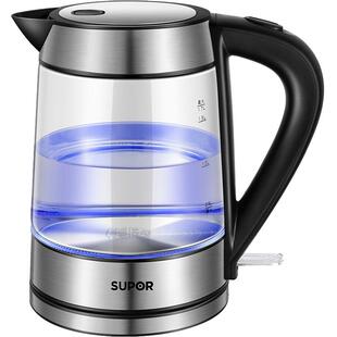 苏泊尔电热水壶1.7L家用高硼硅玻璃烧水壶开水壶大容量自动断电