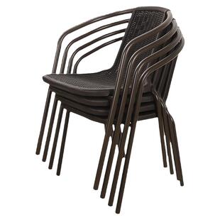 特厚简约舒适户外靠背椅椅仿藤餐椅家用办公休闲加厚阳台庭院椅子