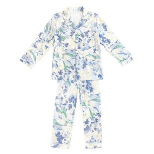 2026年春秋新款夏季女士棉绸睡衣套装长袖人造棉空调服宽松家居服