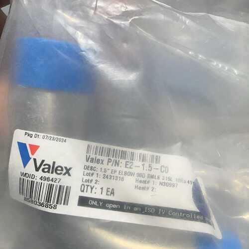 询价- VALEX 焊接弯头， 316LEP材质，1.5寸 8