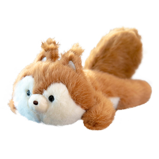 可爱小狐狸掌中宝玩偶小熊猫桌面搭子松鼠垫手毛绒玩具陪伴布娃娃