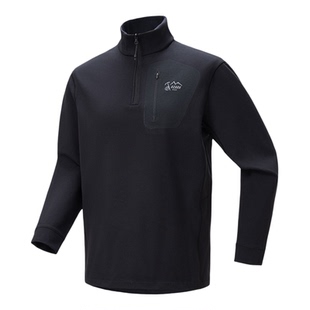 Ozark奥索卡休闲半拉链长袖T恤户外运动保暖环保弹力打底衫男26春