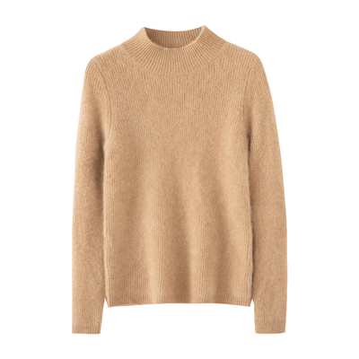 修身显瘦加厚半高领山羊绒衫女