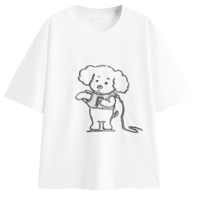【治愈小狗eteecy联名】太平鸟男装 潮流印花短袖T恤男B1CNG2165