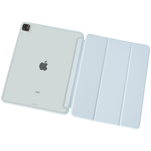 iPadPro11寸保护壳air4567透明软边硬底带笔槽亚克力带可拆分三折套2022款10.9英寸左侧笔槽吸笔充电不伤笔