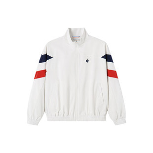 乐卡克法国公鸡2025春新款女士宽松立领梭织夹克运动拼色周日制服