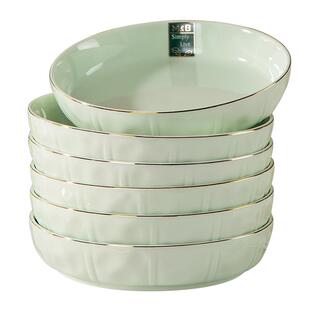 盘子菜盘家用陶瓷饭盘2025新款北欧加厚加深大容量碗盘碟套装家用