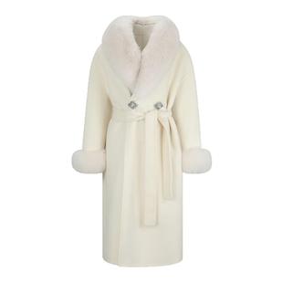 ARTE PURA 2025秋冬新款毛毛翻领钻扣大衣女简约气质百搭羊毛大衣