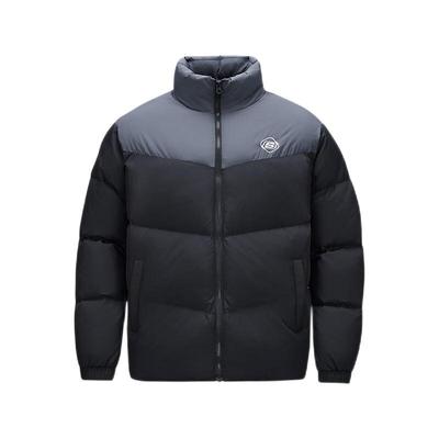 斯凯奇官方正品男女同款立领短款羽绒上衣撞色时尚梭织羽绒服外套