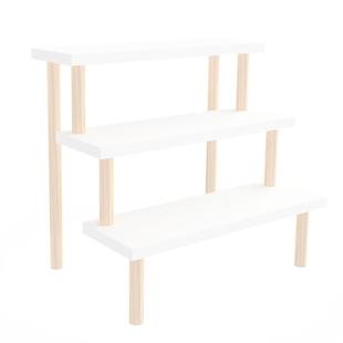 手办展示架桌面阶梯置物架双层陈列架摆件放置架盲盒收纳木架定制