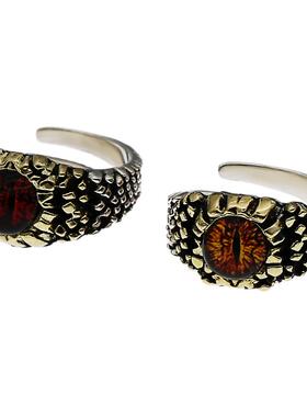 男士复古饰品开口恶魔之眼戒指