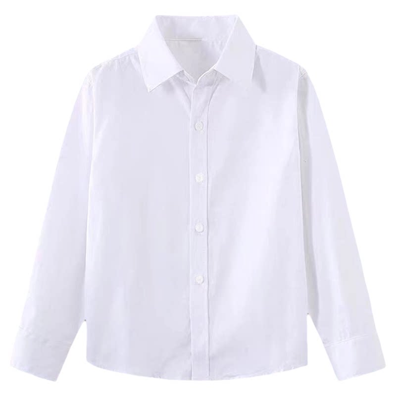 学生校服白色长袖衬衫班服园服
