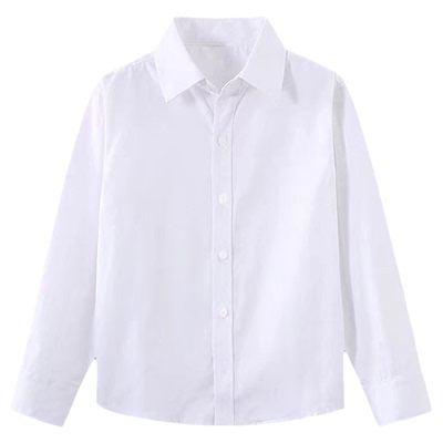 学生校服白色长袖衬衫班服园服