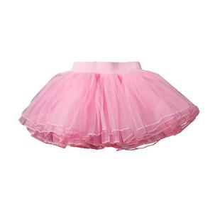 儿童舞蹈服纱裙芭蕾舞裙半身裙女童蓬蓬裙白色软纱跳舞裙练功短裙