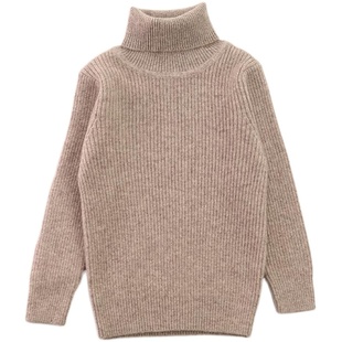 儿童纯羊绒衫男童女童紧身高领弹力衫中大童毛衣山羊绒亲子装白色