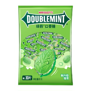 绿箭清爽原味薄荷口香糖散装30片*1袋口气清新糖果休闲儿童小零食
