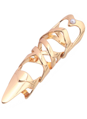 盔甲龙骨连体手指关节个性戒指