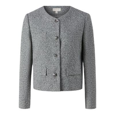 PRICH时尚法式气质小香风粗花呢肌理西装春季职场通勤圆领外套女