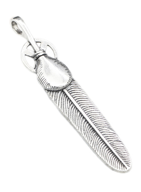 纯银羽毛吊坠时尚项链树叶