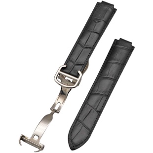 适用卡地亚蓝气球手表带男真皮42mm女款36mm凸口表带折叠扣配件