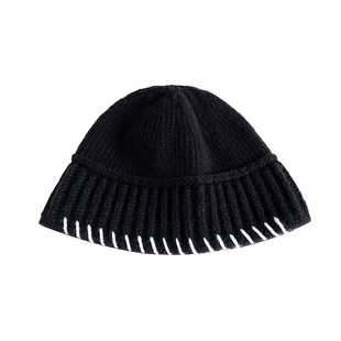 韩版针织渔夫帽子女秋冬季日系保暖水桶帽百搭遮脸毛线帽男ins潮