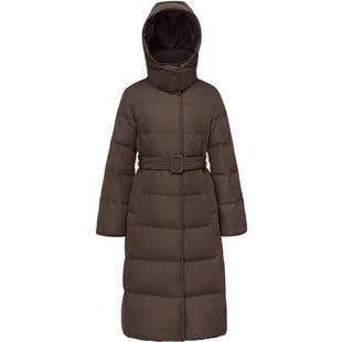 波司登2025新款羽绒服女品质通勤高智极简收腰中长款过膝修身显瘦