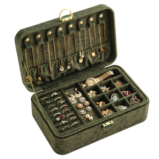 带锁黄金手镯首饰收纳盒高档精致轻奢大容量绒布丝绒耳饰品首饰盒