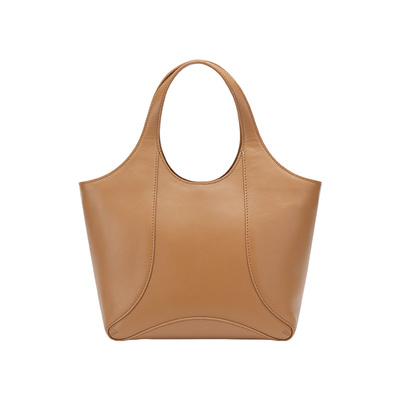 BAMPO半坡头层牛皮菜篮子包手提秋冬新款专柜小众真皮单肩斜挎包