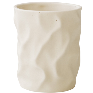 WENSHUO奶油褶皱不规则水杯马克杯纸袋纹理牛奶果汁杯情侣家用