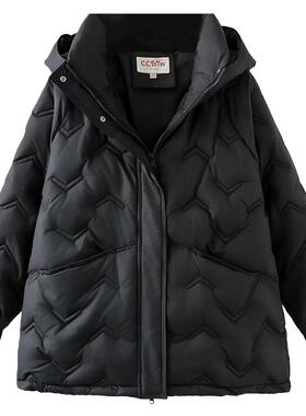 闭眼入冬季韩版特大码连帽棉服