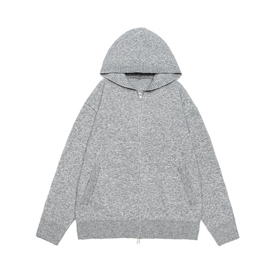 GOGOSOON老钱风连帽开衫毛衣男新款2025春秋休闲带帽含羊毛外套潮