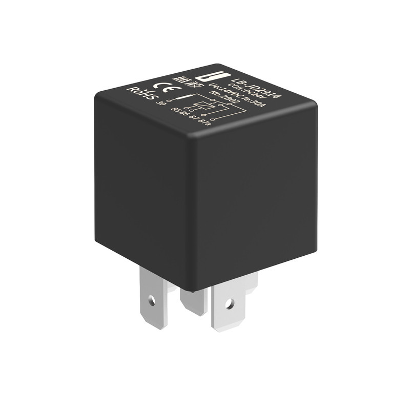 蓝波汽车继电器12V24V改装大灯风扇空调喇叭通用4脚5脚80A大电流