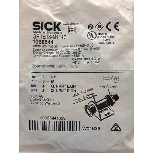 德国西克SICK光电开关GRTE18-N1147 P1147 GRTE18-N1117