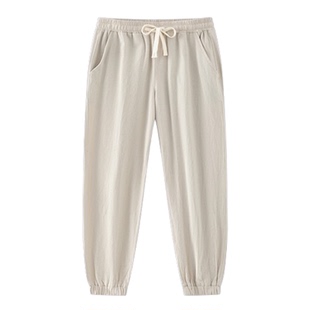 无铁裤子男160矮小个子男生穿搭165显高无磁高考无金属的棉麻长裤