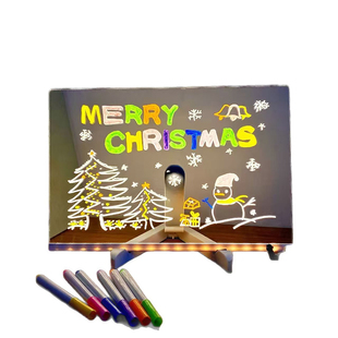 透明会发光的画板儿童涂鸦画画可擦LED荧光亚克创意学习手绘画DIY