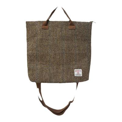 哈里斯粗花呢翻折斜挎包