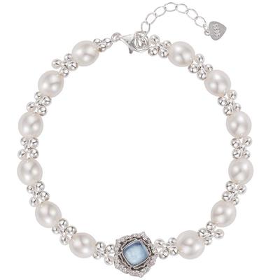 小众天然海蓝宝珍珠手链