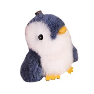 企鹅挂件粉红色獭兔毛绒绒皮草网红情侣包包饰品毛茸茸玩具钥匙扣