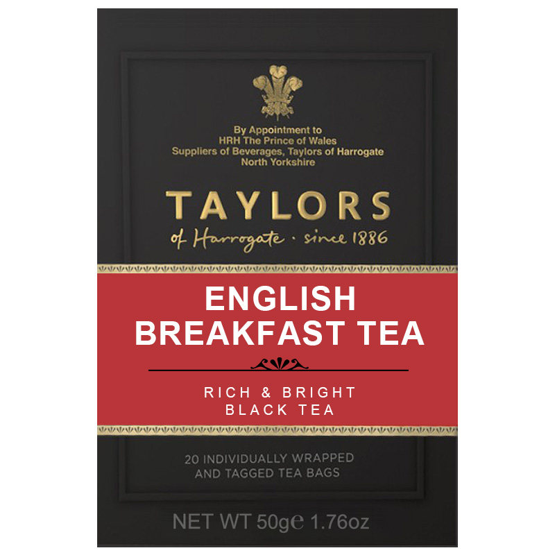 TAYLORS英国泰勒红茶英式早餐红茶20片盒装进口调奶茶袋泡茶包