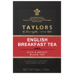 TAYLORS英国泰勒红茶英式早餐红茶20片盒装进口调奶茶袋泡茶包