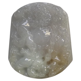 隆慈缘原矿翡翠源头A货冰糯种缅甸老坑自然黄翡天师钟馗吊坠挂件