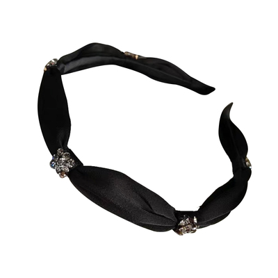 韩国东大门baket发饰花苞丝带水钻发箍细头箍复古气质窄边发卡