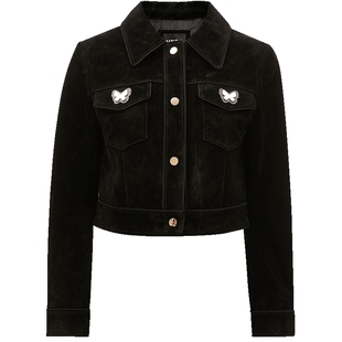 Vero Moda皮衣套装2025秋季新款直筒短款皮衣A字半身皮裙千金风