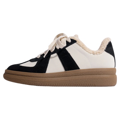 鞋登复古德训女鞋加绒增高4cm